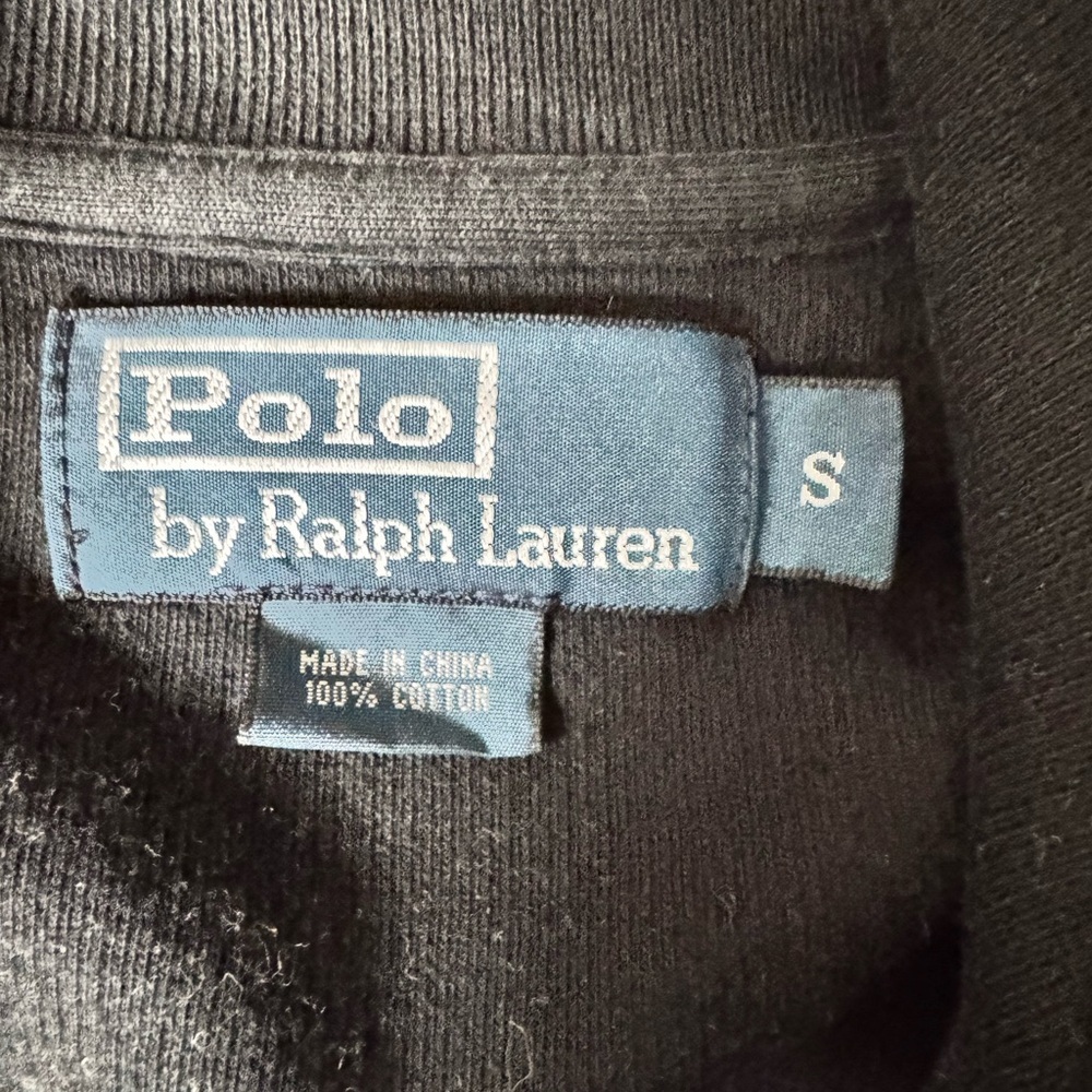 Polo Ralph Lauren Crest Quarter Zip Pullover Black Red S Preppy Equestrian R24 - Picture 7 of 7